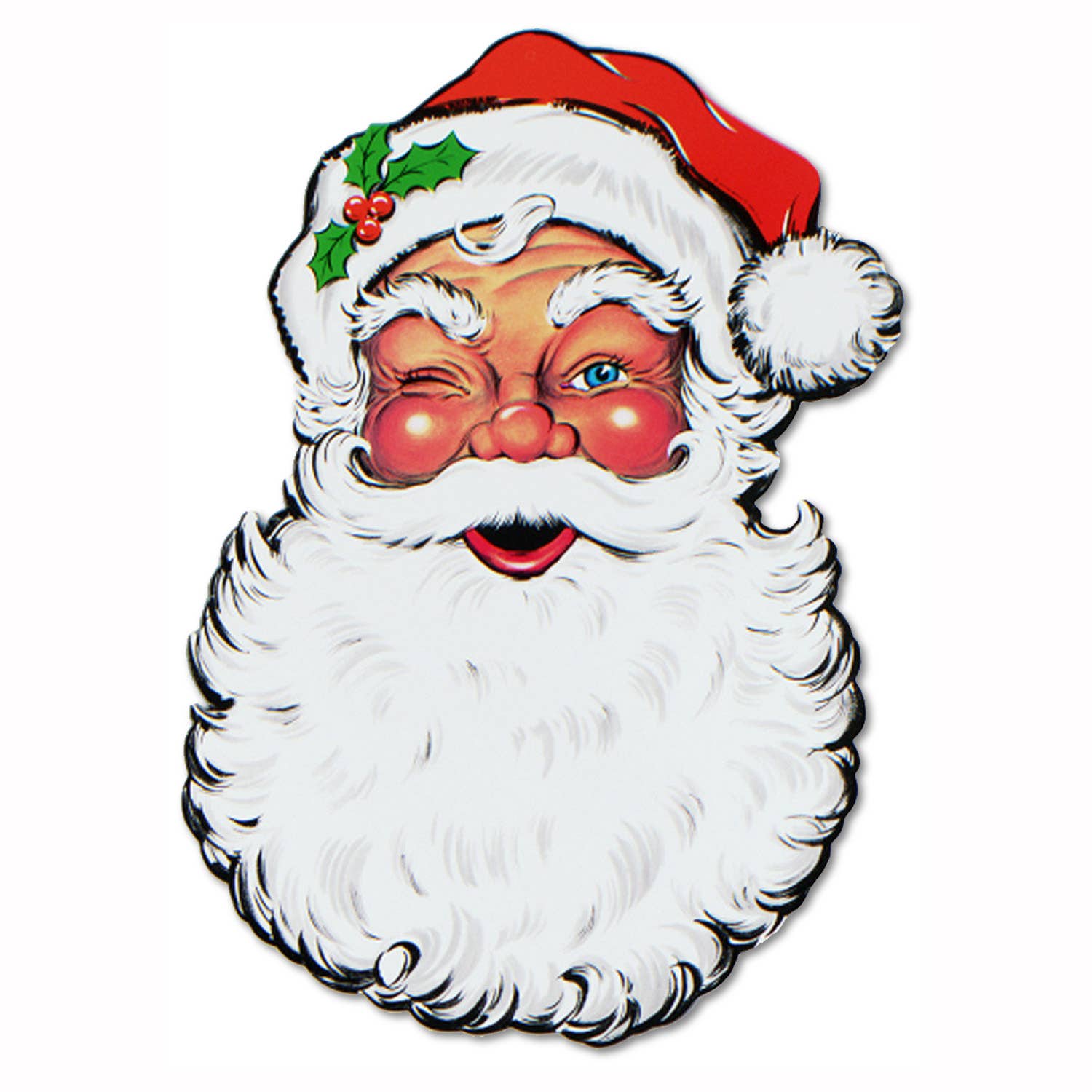 Beistle - Wholesale Christmas Decoration - Santa Face 26" Cardstock Cutout, 2 sided printing0