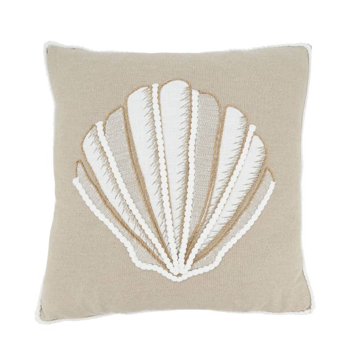 Saro Lifestyle - Wholesale Throw/Decorative Pillow - Sandy Shore Seashell Throw Pillow