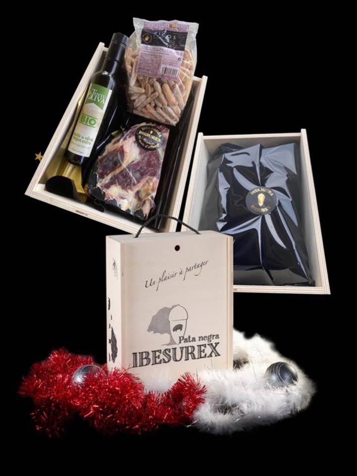 Pata Negra gourmet set + olive oil + picos IBESUREX for wholesale by LuxFood-Shop