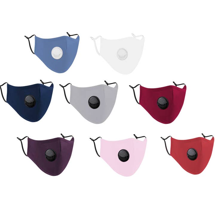 Reusable Cotton Face Mask with Vent Valve for wholesale by Sunkiss