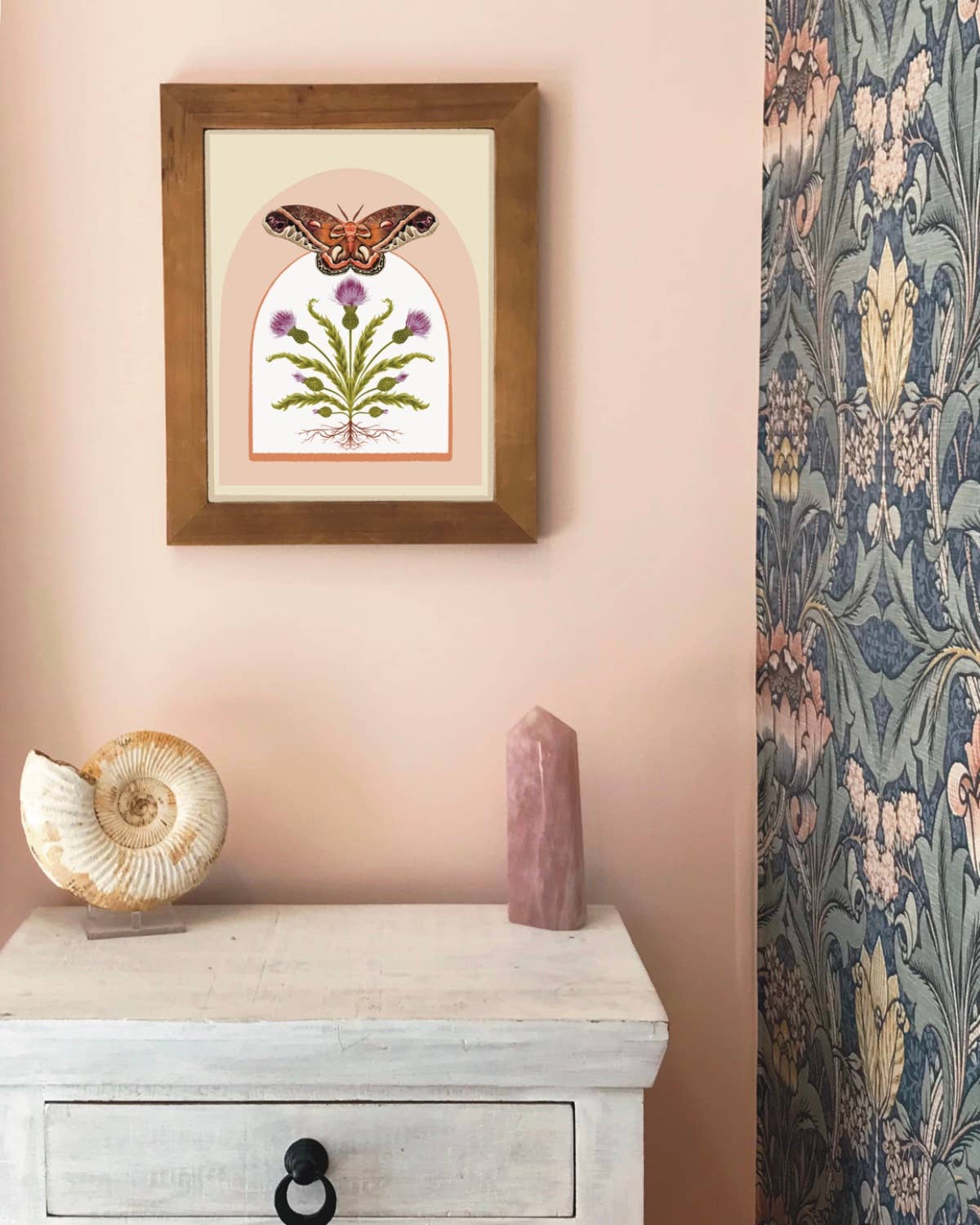Folk Meadow - Wholesale Art Print - Cecropia Moth & Thistle Print - 8x103