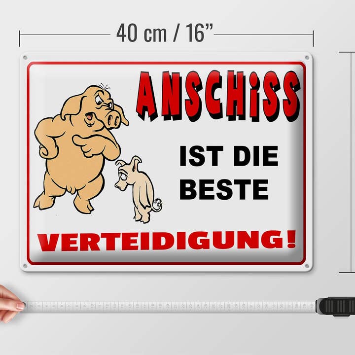 Femer - Wholesale Sign - Tin sign saying 40x30 cm Anschiss is best defense decorative sign4