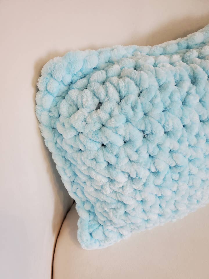 Chunky Knit Decorative Pillow, Hand Knitted, Super Soft, Bedding Decor, Accent Pillow Available in Different Colors.. for wholesale by Blessed Hearts Co