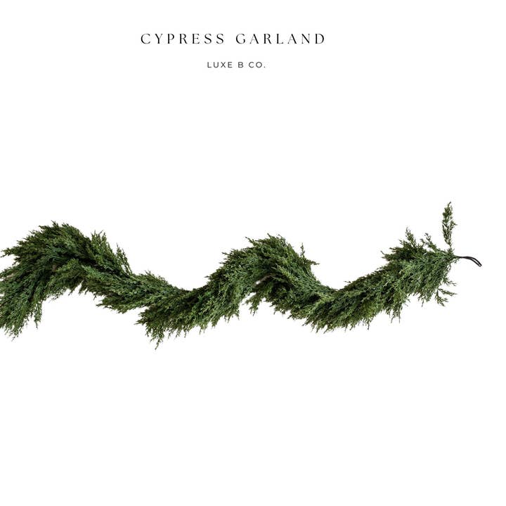 Real Touch Cypress Pine Garland By Luxe B Co.- 6ft for wholesale by Luxe B Co
