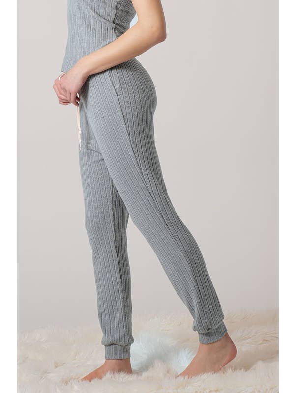 Urban Daizy - Wholesale Lounge Sweatpants/Joggers - Women's - Pointelle Knit Tapered Drawstring Joggers