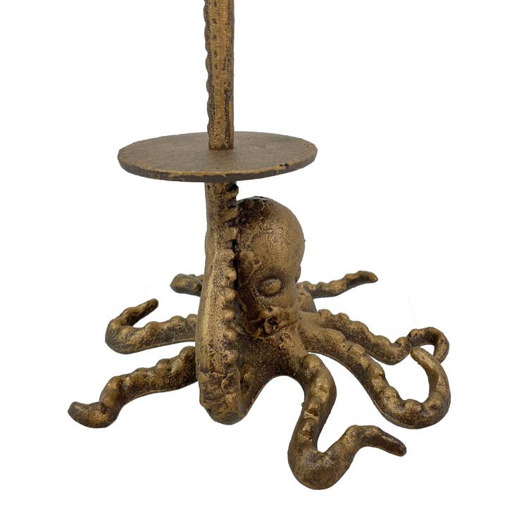 Zeckos - Wholesale Paper Towel Holder - Bronze Cast Iron Octopus Paper Towel Holder - 17 Inches High
