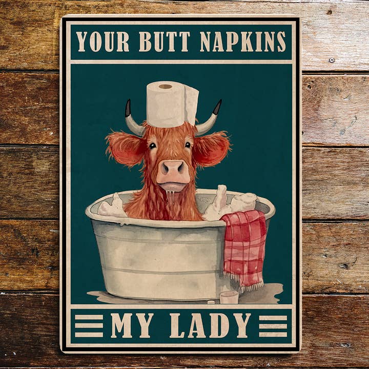 Divertida placa metálica para letreros Lifestyle Toilet Art para venta al por mayor de The British Metal Signs Company