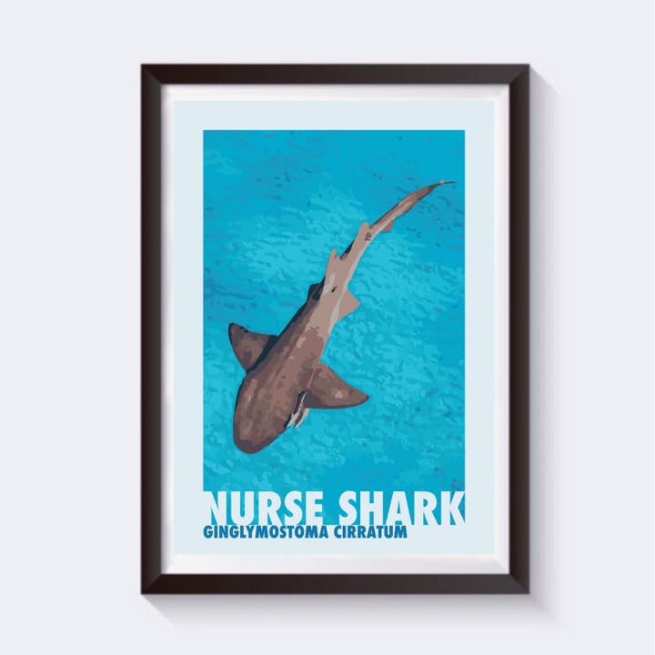 Impresión de Vida Silvestre del Océano con Tiburón Nodriza para venta al por mayor de 2 Sisters