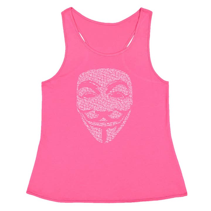 Expression Tees - Wholesale Tank Top - Women's - V For Vendetta Anonymous Mask Racerback Tank Top for Women4