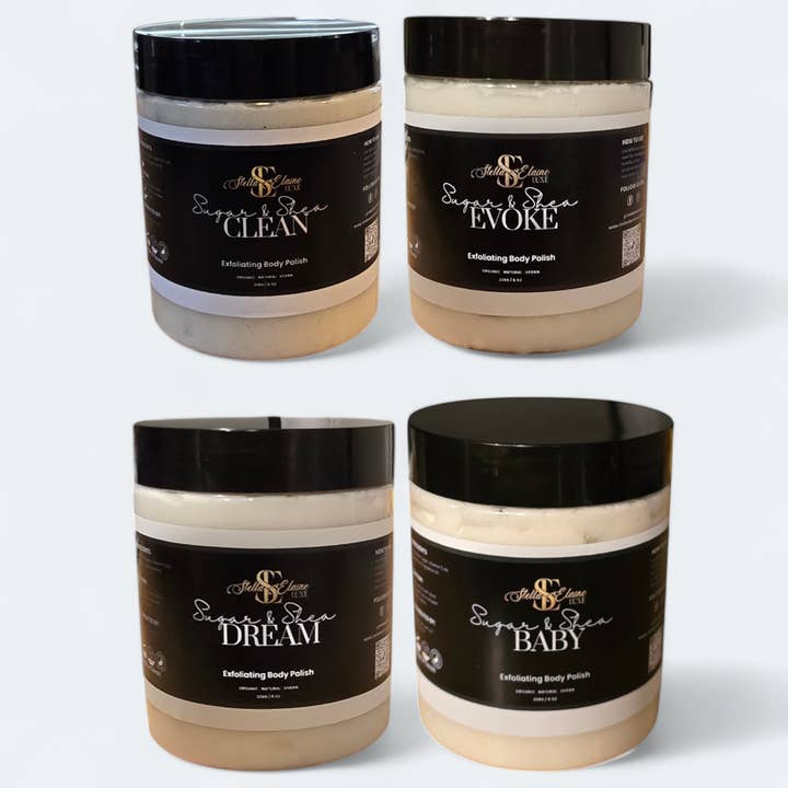 Sugar and Shea Body Polish for wholesale by Stella Elaine Luxe
