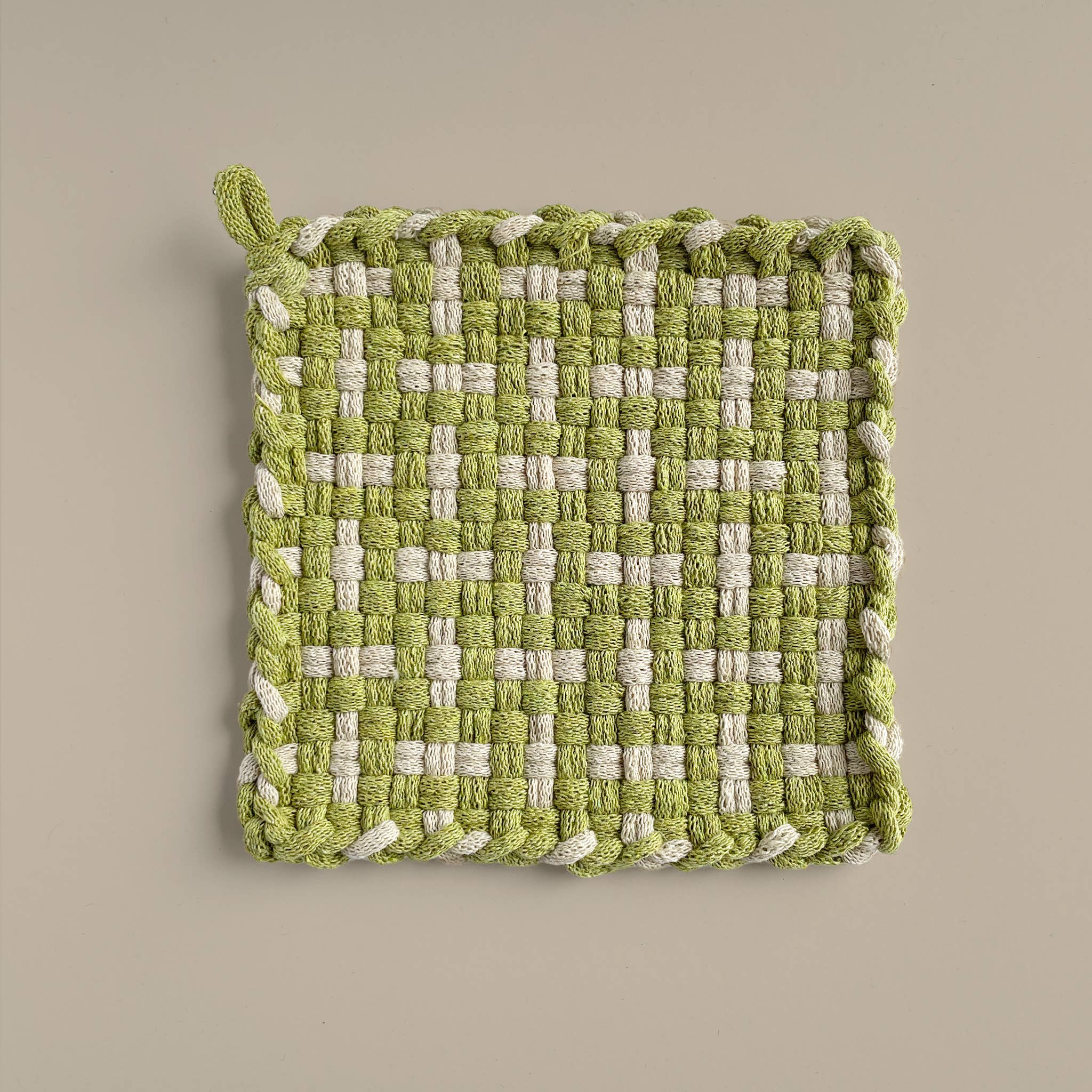 Project Purl - Wholesale Oven Mitt/Pot Holder - Handwoven Cotton Potholder/Trivet - Leaf & Flax (Heritage)1