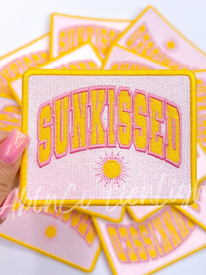 4” sunkissed summer trucker hat embroidery patch iron on for wholesale by ABLNco