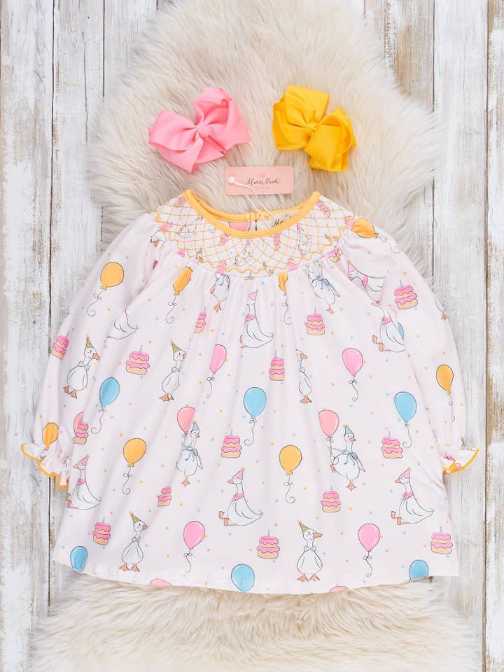 Marie Nicole Clothing - Wholesale Dress - Kids - Balloon Bash Smocked Dress