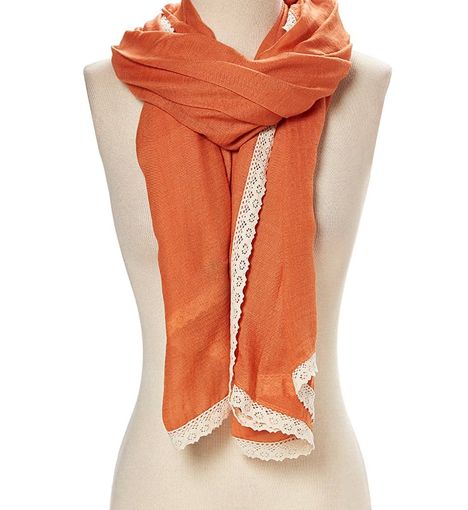 JC Sunny Fashion – wholesale Halsduk - Dam – 12 Färger-Överdimensionerad Lace-Trim Solid Scarf10