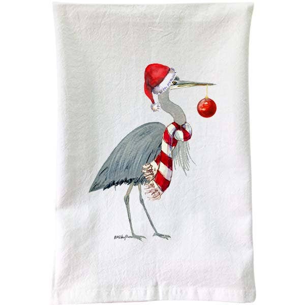 B McVan Designs - Wholesale Tea Towel - Christmas - Santa Heron Flour Sack Towel 1