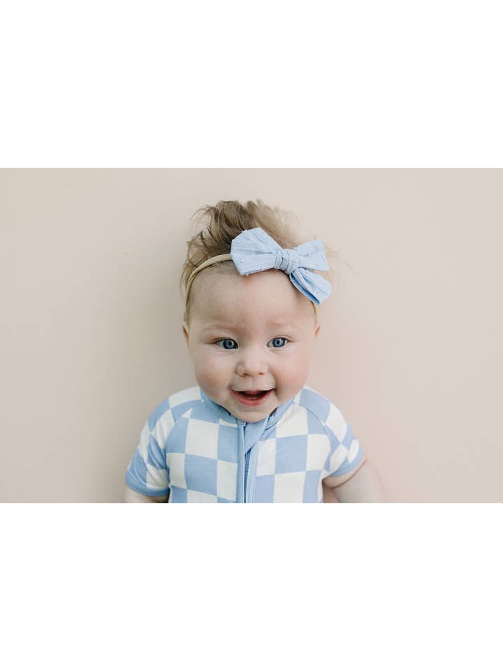 Lucky Panda Kids - Venta al por mayor Peto - Bebés - Mameluco corto de bambú para bebé | Cuadros azules2