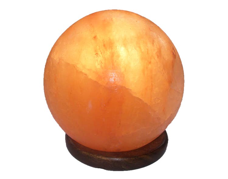 Crystal Magick Wholesale Ltd – Candeeiro de sal por atacado – Candeeiro de Esfera em Base de Madeira