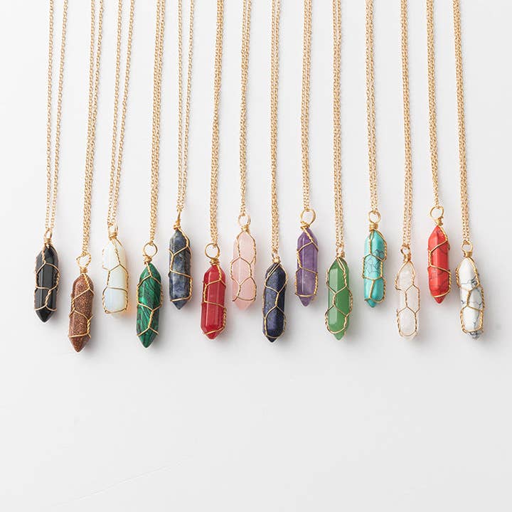 Crystal Raw Stone Healing Necklace for wholesale by Perimade & Co. LLC