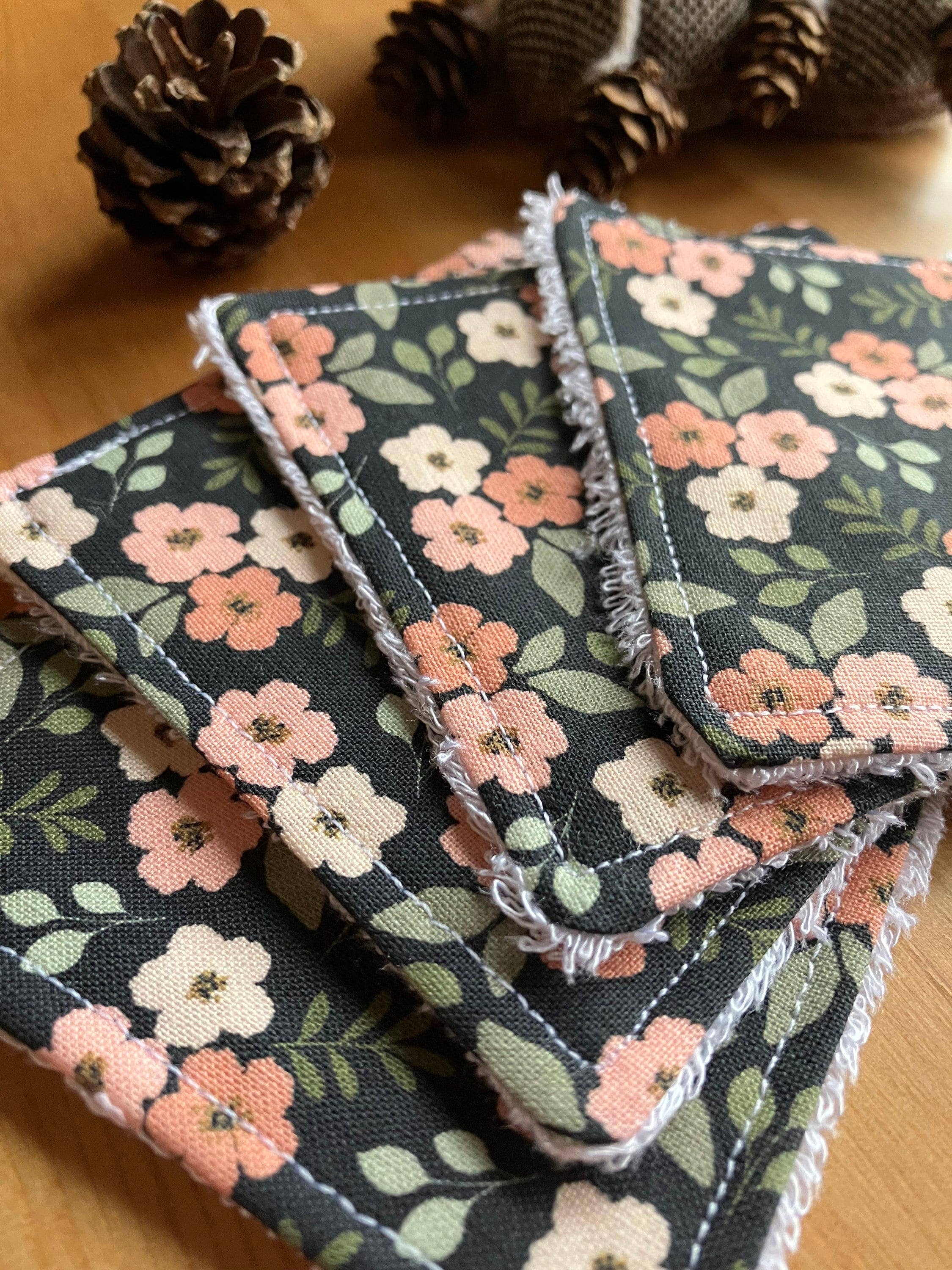 SH Designs – wholesale Face & body wipes – Reusable Face Wipes Dark Floral Pattern2