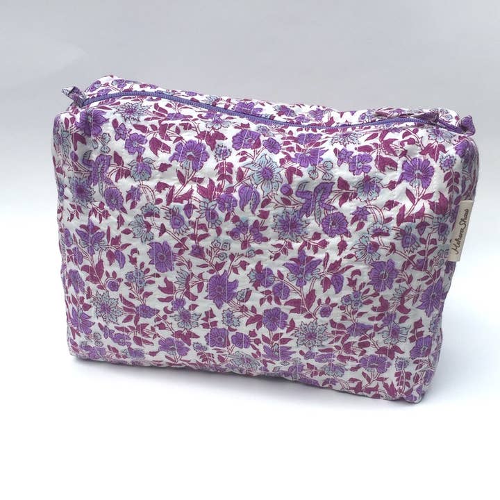 Mehera Shaw – wholesale Make-up/cosmetic bag – Cosmetics Bag - Quilted Hand Block Print Cotton22