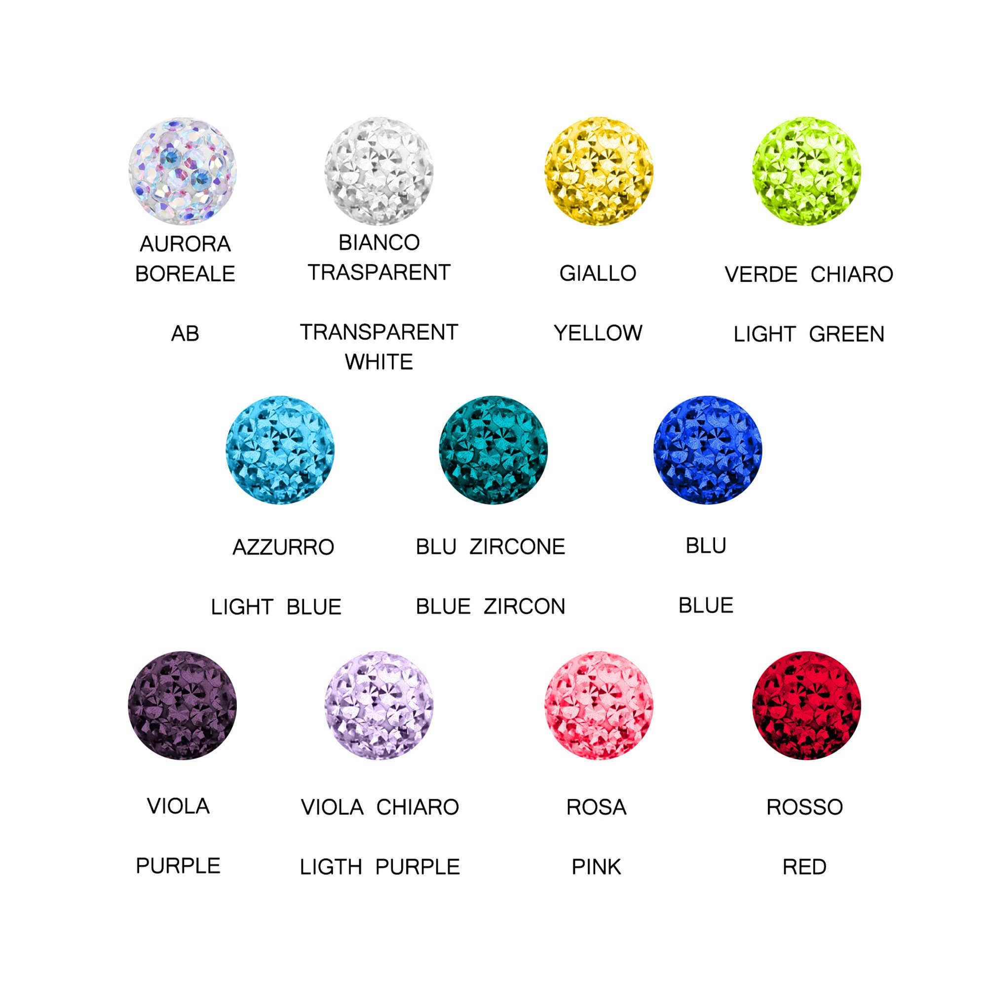 Awaken – Anel de barriga por atacado – Piercing Botão Banana Barriga Multi-Cristal - PD-0032