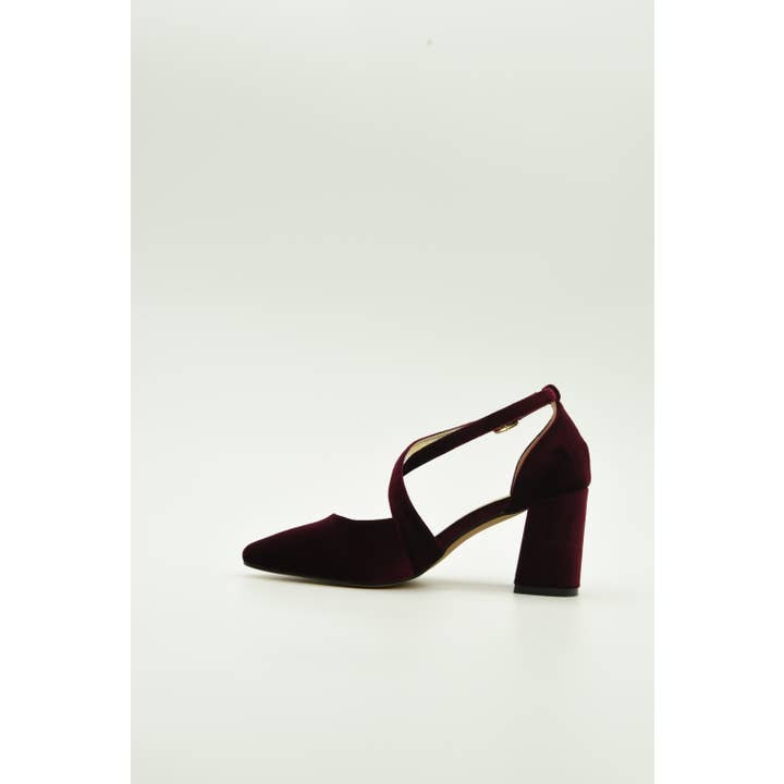 Azarey - Wholesale High Heels - Women's - Velvet block-heel pump 459K211 10