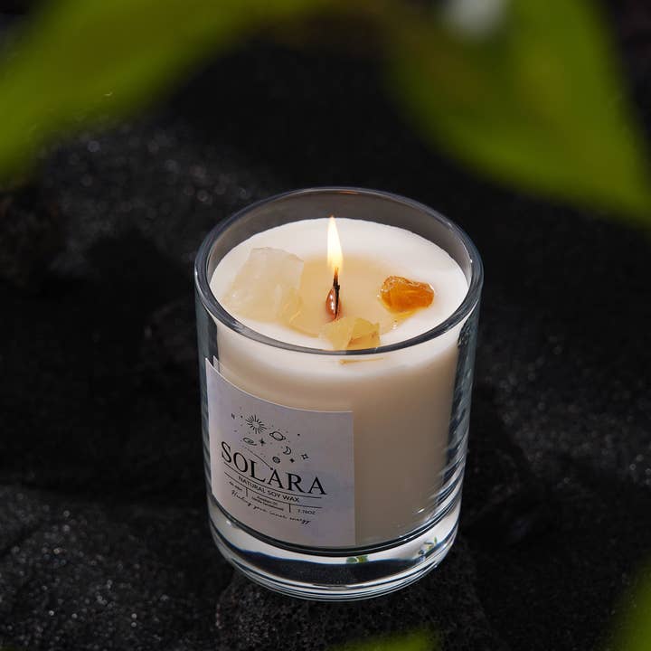 Nova Radiance Co. - Wholesale Jar/Filled Candle - Crystal-infused Candle (7.7oz) | Solara 4