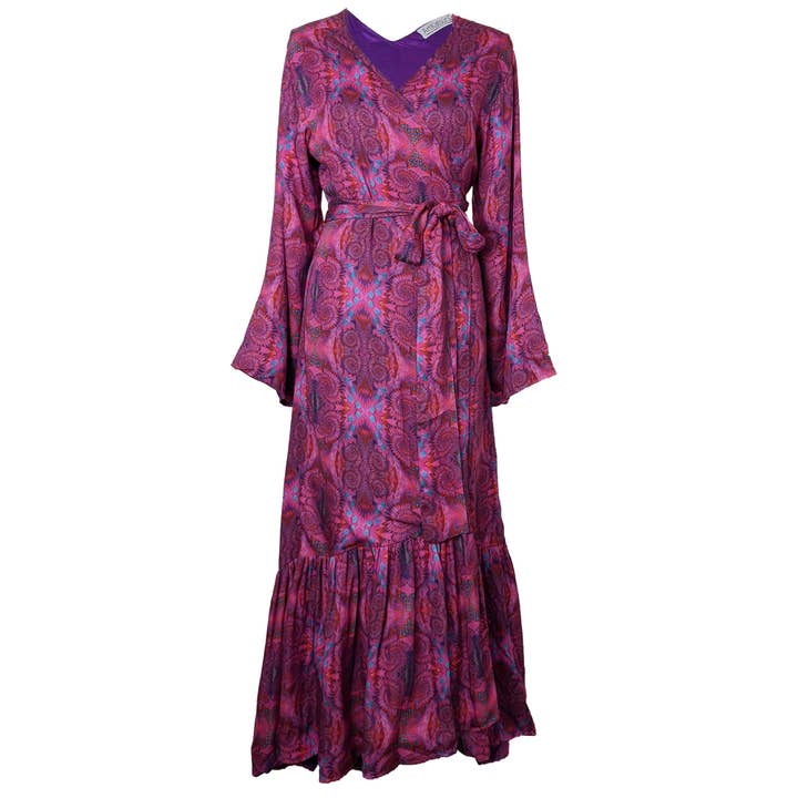 Abito lungo a portafoglio in modal Jewel per la vendita all'ingrosso da parte di Art Katsura