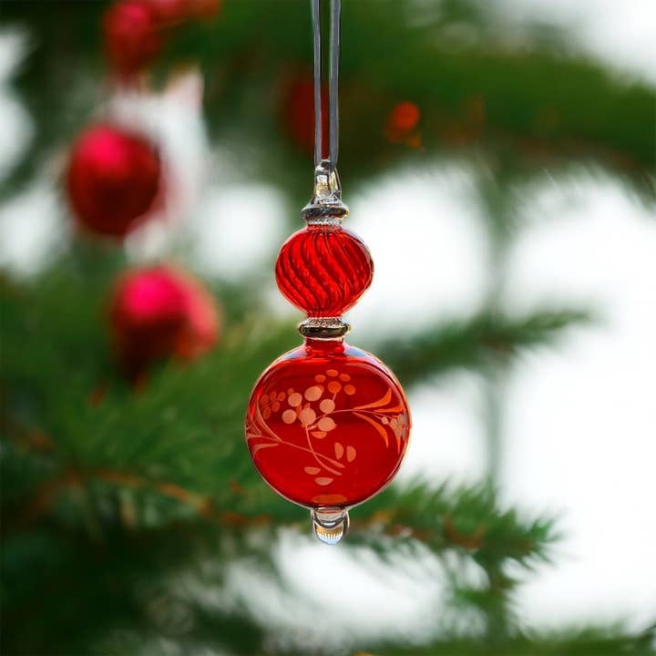 LesTroisPyramides - Wholesale Tree Topper - Red Christmas Tree Topper - Blown Glass Ornament