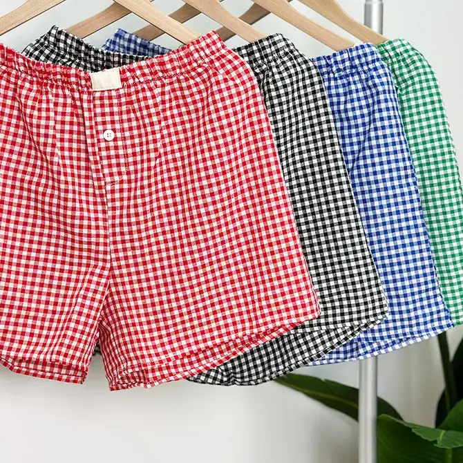 safistyle - Wholesale Shorts - Women's - Gingham High-Rise Shorts7
