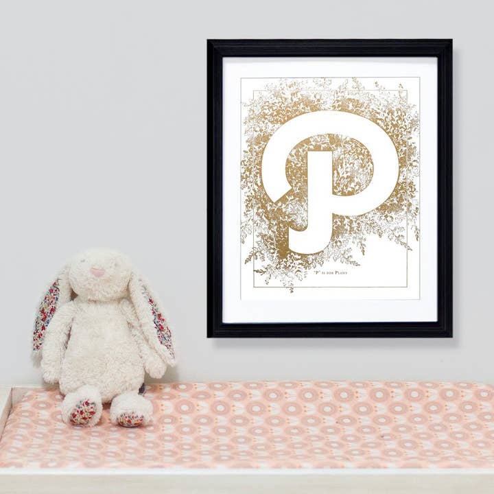 "P" Is For Plant | Risograph Print 8x10 for wholesale by And Studio