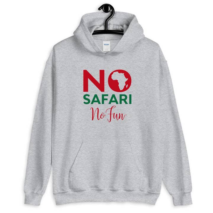Geen Safari Geen Plezier, Hoodie, Speciaal Grijs voor wholesale door No Fun Company