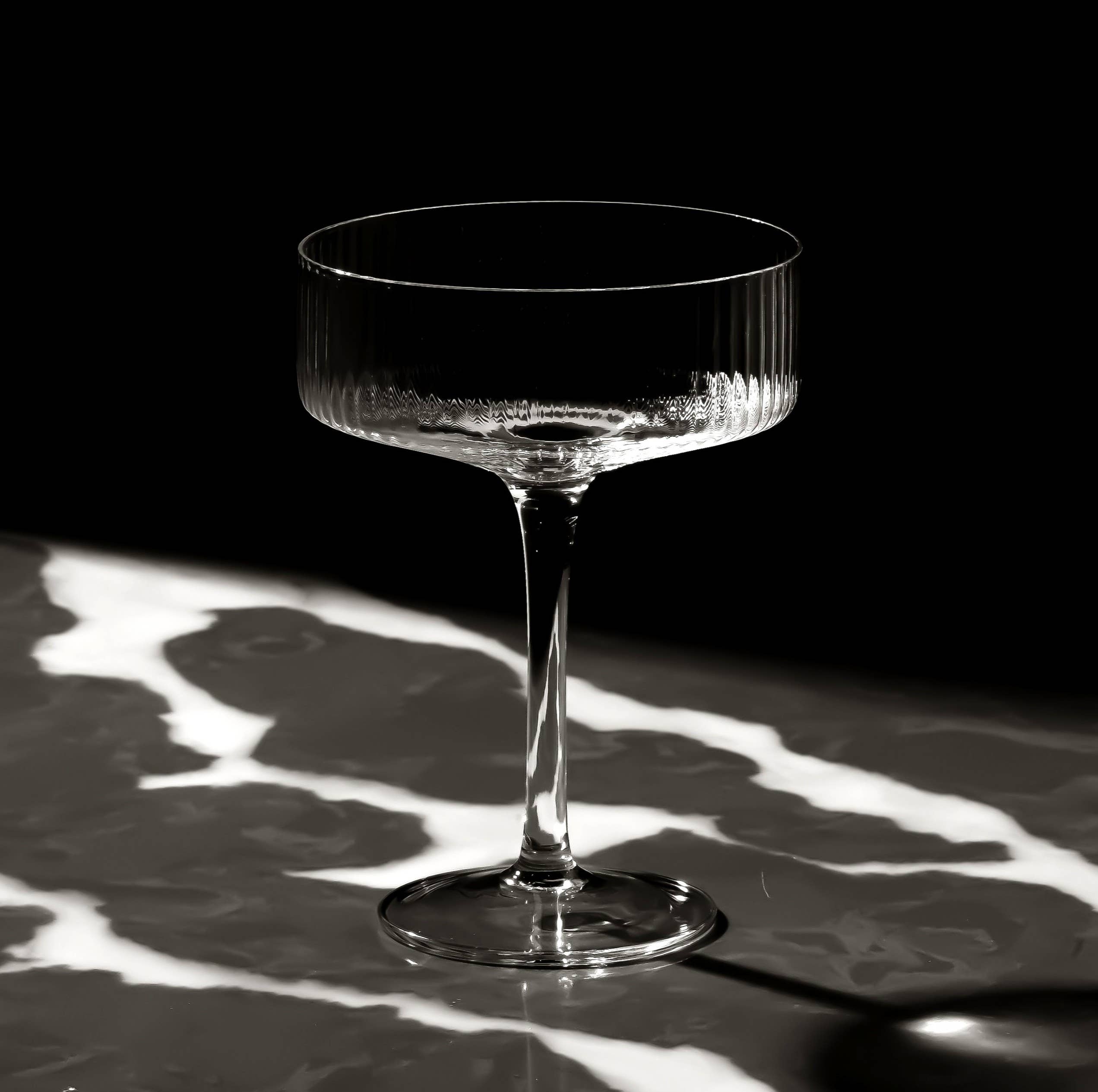 Lemonsoda - Wholesale Cocktail/Liquor Glass - Clear Ribbed Martini Coupe Glass - 9.5oz (1pc) 26