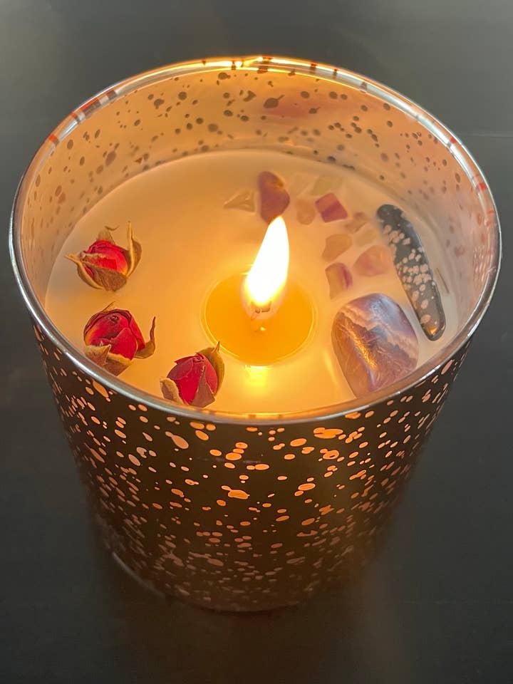 Bougie en cristal de marque privée dans un récipient en verre au mercure pour la vente par Namaste Home