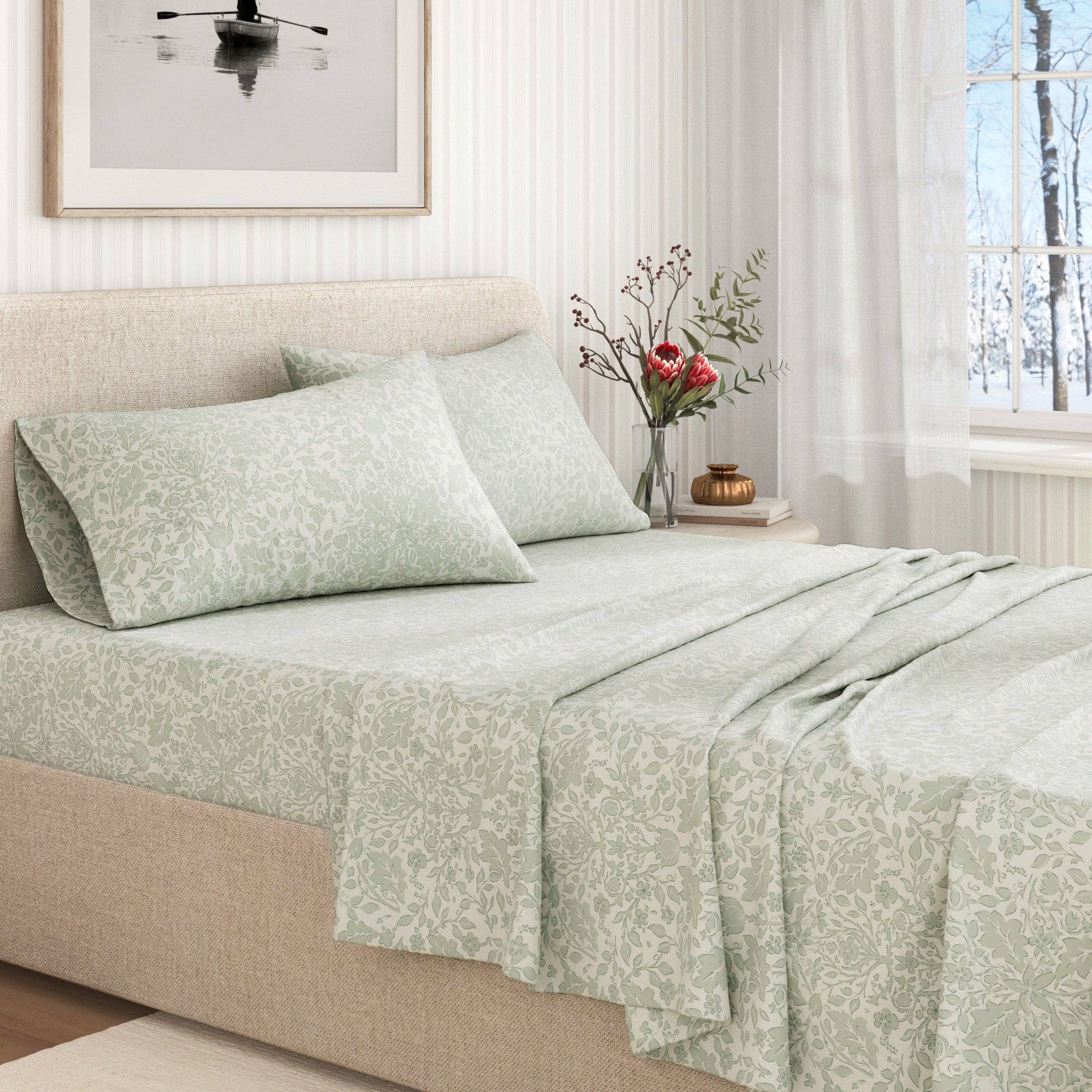 BH Collective - Wholesale Sheet Set - Flannel Sheets - 100% Turkish Cotton - Winter Floral26