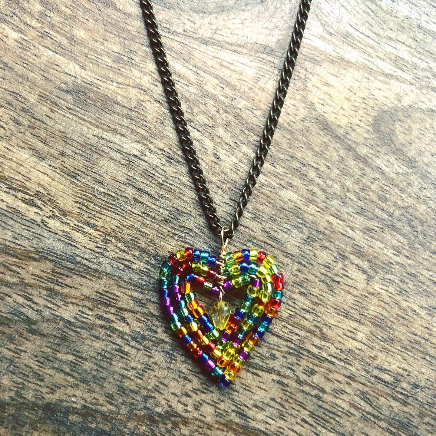 MorninGloria's - Wholesale Pendant/Charm Necklace - Small Beaded Heart Valentine's Day Necklace2