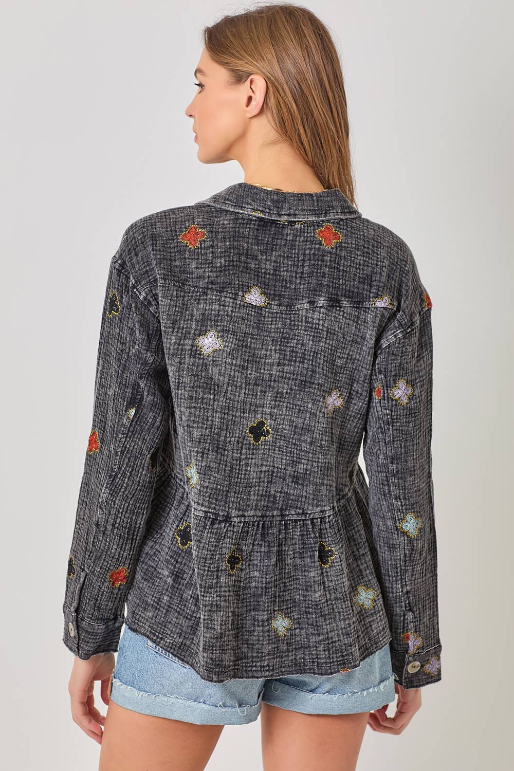 Mystree – Blusão - Mulher por atacado – 61004 Casaco Peplum Lavado9