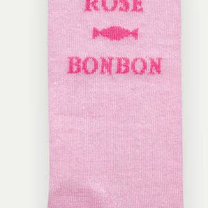 Pink candy socks for kids for wholesale by Pom de pin