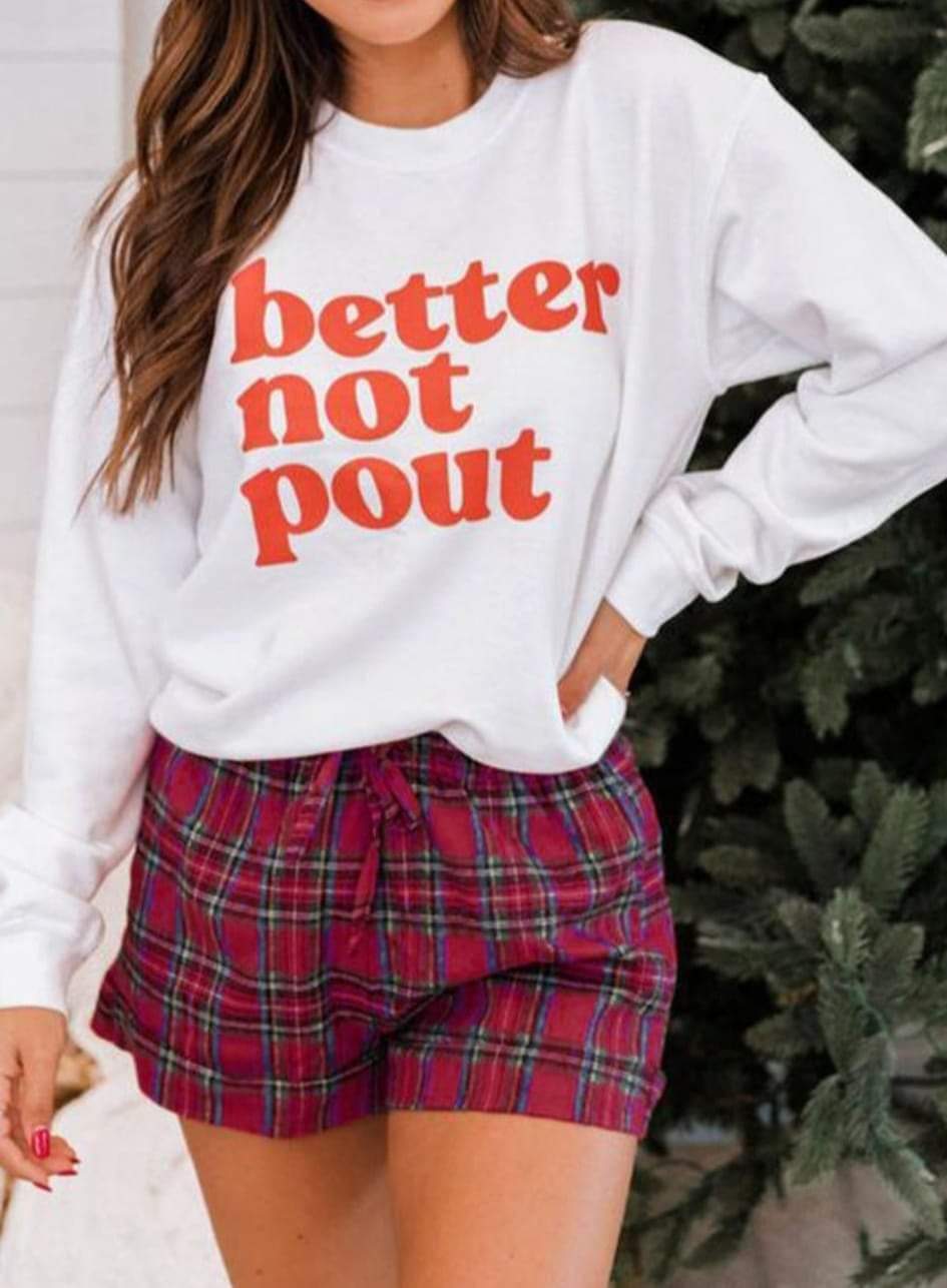 The Jasper Boutique - Wholesale Sleepwear Top - Women's - better not pout Christmas pajamas0