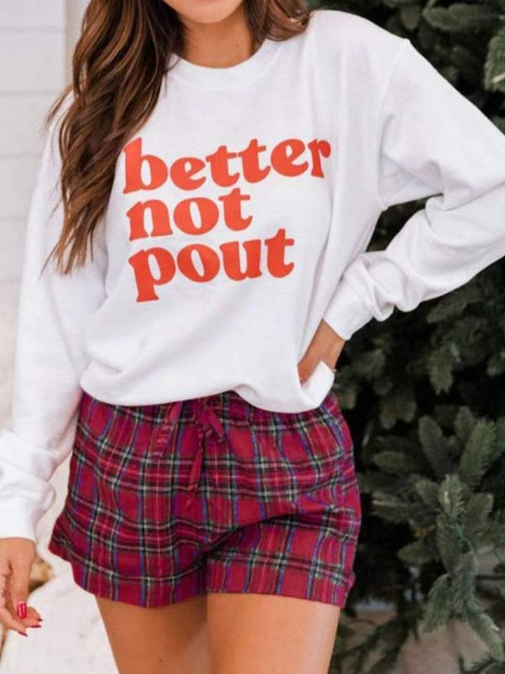 The Jasper Boutique - Wholesale Sleepwear Top - Women's - better not pout Christmas pajamas0