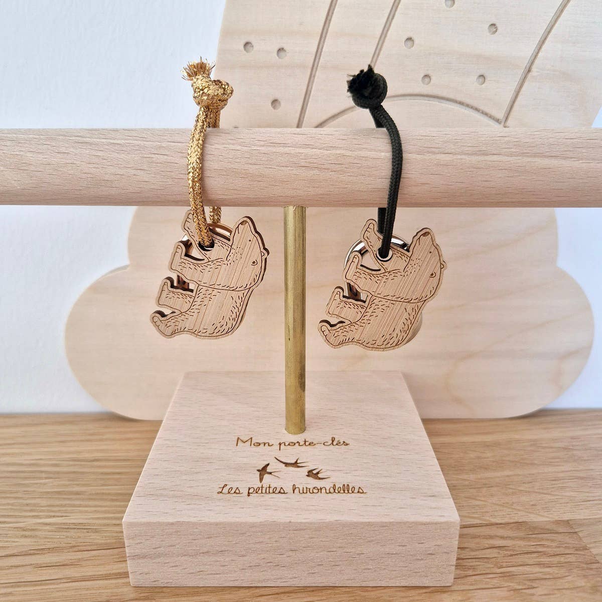Les Petites Hirondelles - Wholesale Keychain - Unisex - Wooden keychain - Bear2