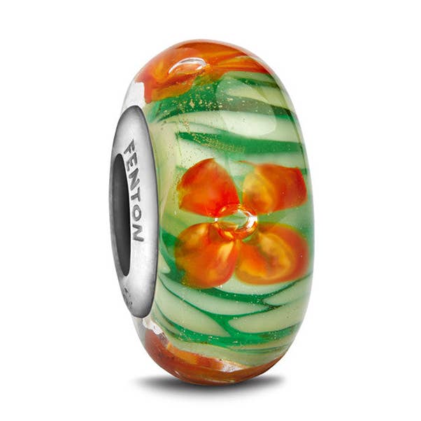 Glasperle „Tiger Lilien“ für den Großhandel von Fenton Glass Jewelry