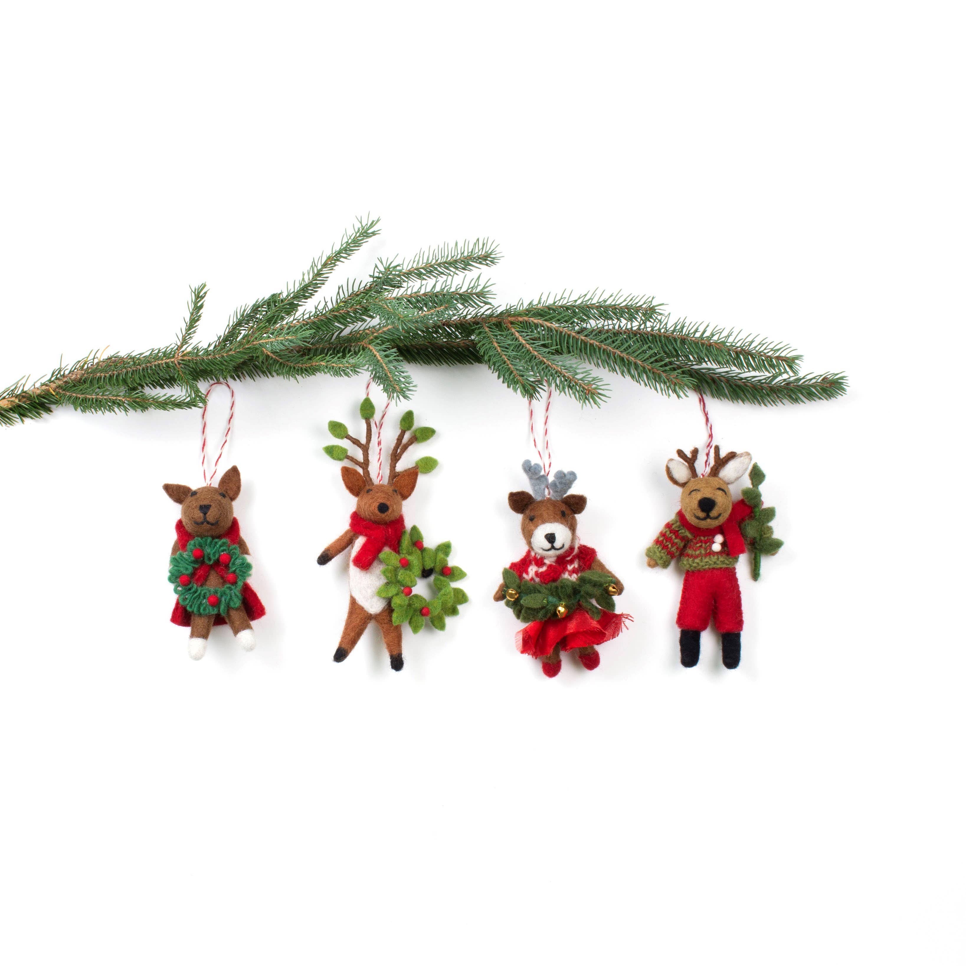 Lost Horizons Knitwear – Ships from USA - Wholesale Ornament Set - Merry Menagerie Felted Wool Ornament - Set of 40