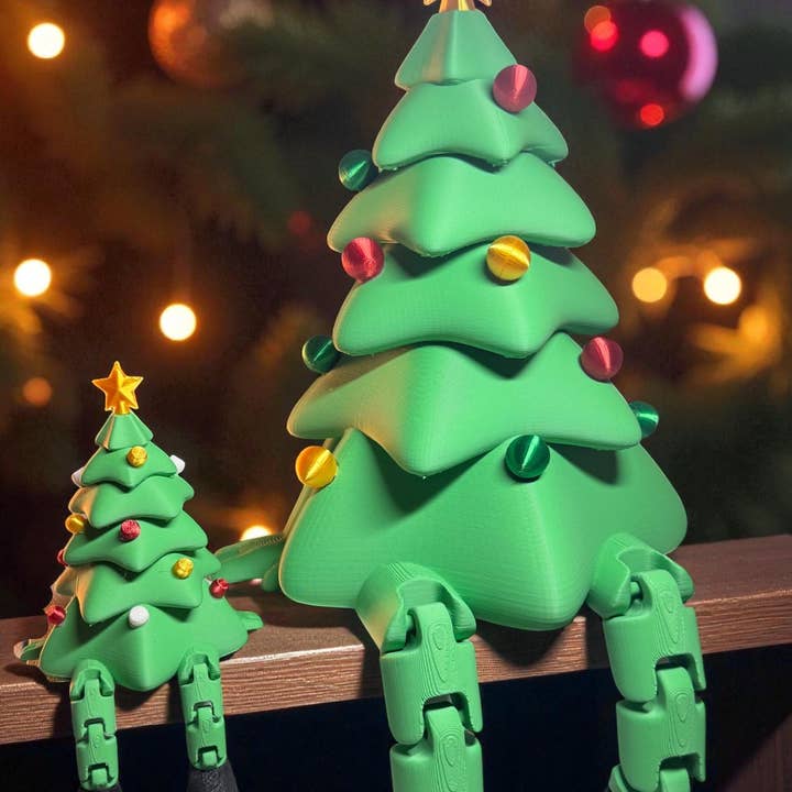 Christmas Tree Articulated Figurine | 3D Printed Holiday Shelf Sitter | Holiday Teacher Gift | Unique Mantle Decoration | Xmas Gift Idea for wholesale by ForceBuilder