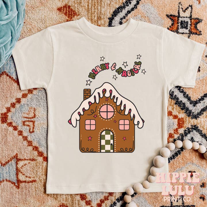 Lebkuchenhaus | Hippie-Retro-Vintage-T-Shirt für Kinder für den Großhandel von Hippie Lulu Co.