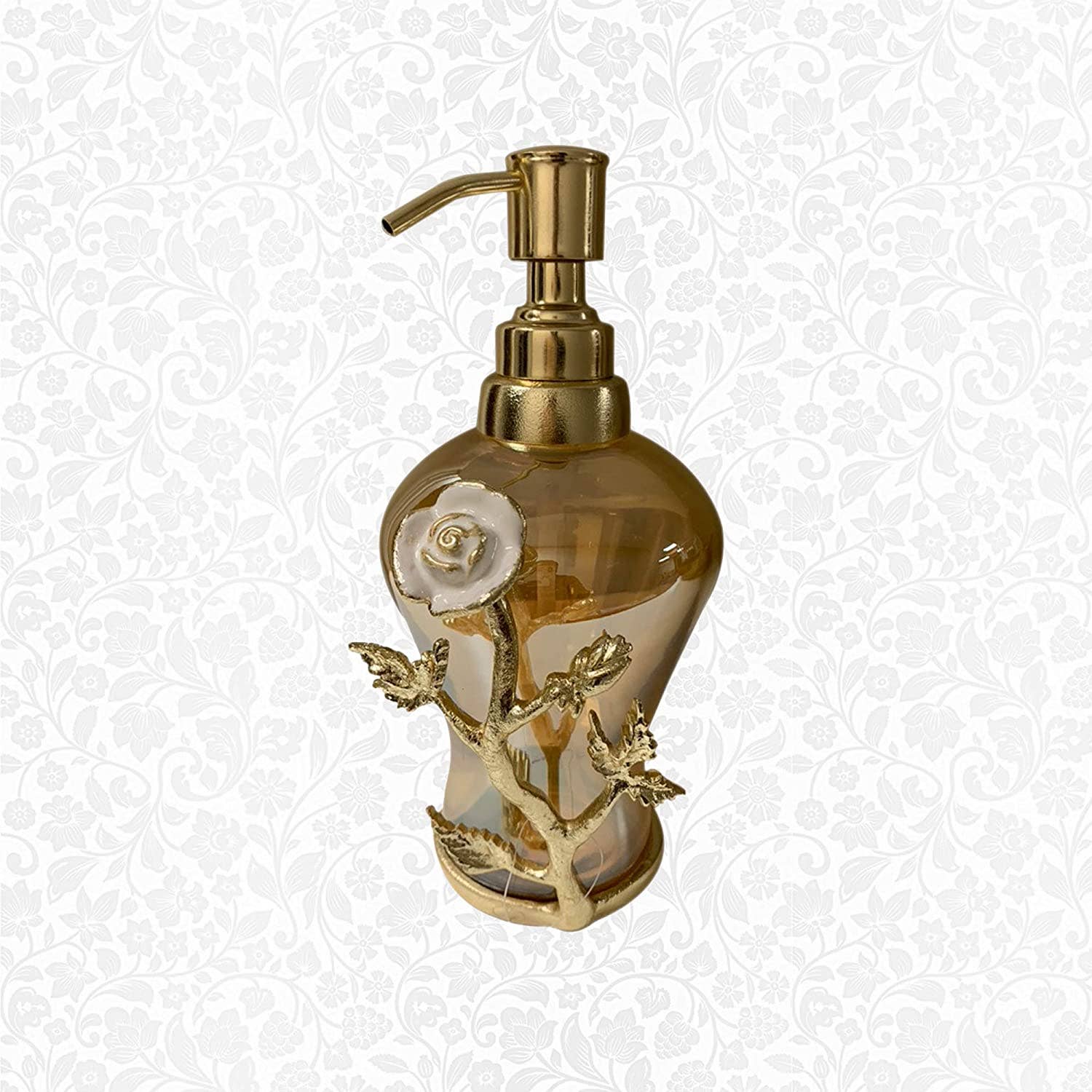 Gold The Enamelled Rose Collection, Decorative Soap Dispensers for wholesale on Faire0