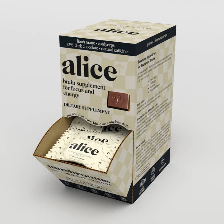 Alice Mushrooms - Wholesale Chocolate Bar - Brainstorm Singles — mushroom chocolates for focus 2