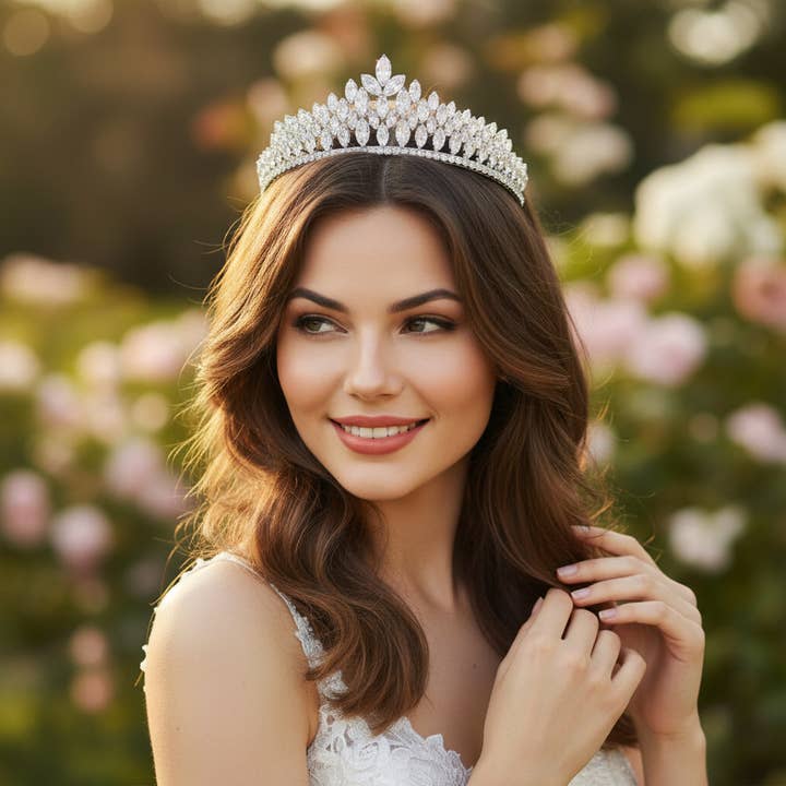 CZ COLLECTION - CRYSTAL ALLURE TIARA - AHB86-SILVER
for wholesale by Athena Bridal Jewellery