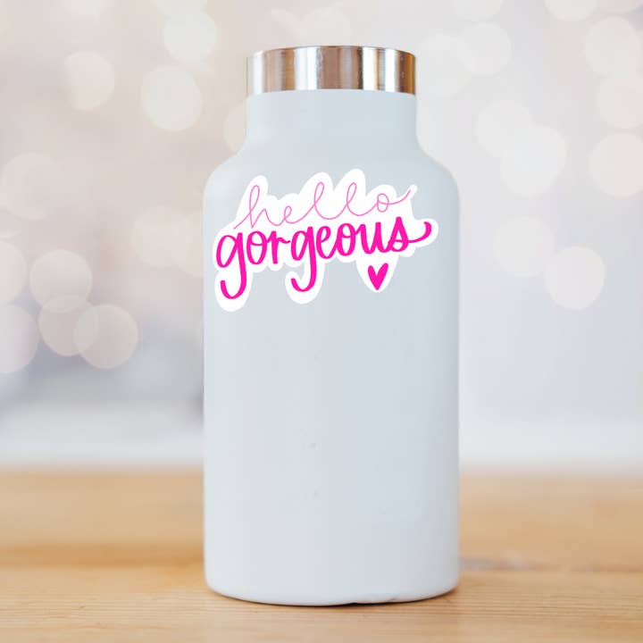 Letters from Elliott - Wholesale Sticker - Hello Gorgeous Hand Lettered Vinyl Sticker2
