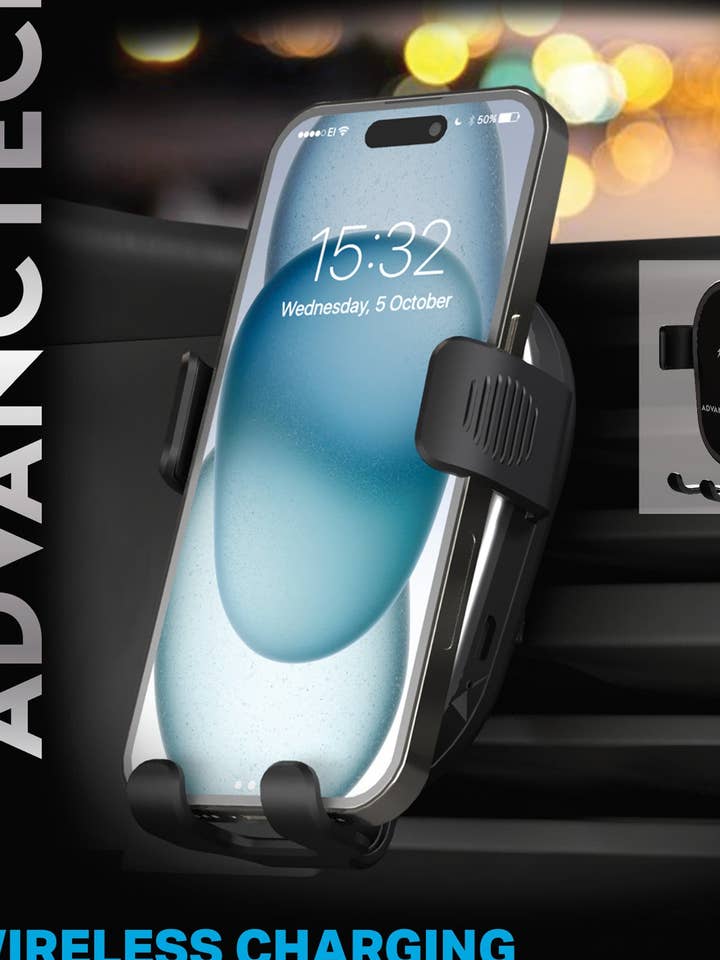 Supporto per bocchetta d'aria per auto con ricarica wireless - SKU 87012 per la vendita all'ingrosso da parte di M&S Distributions Corp